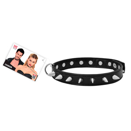 Met spikes choker zijaanzicht – accessoires