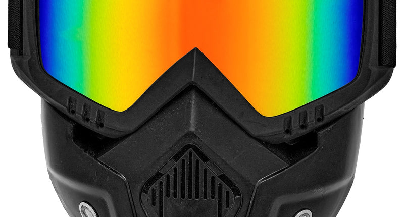 Tactische masker spiegelglazen regenboog vooraanzicht – maskers