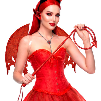 Duivel zweep staart rood productfoto – verkleedkleding
