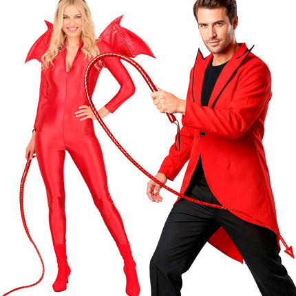 Duivel zweep staart rood achterkant – verkleedkleding