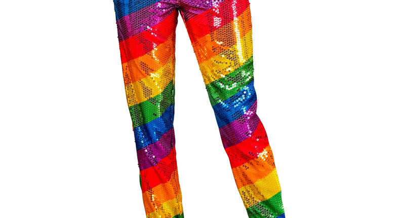 Paillettenbroek Mara regenboog - regenboog glitterbroek met pailletten voor Pride