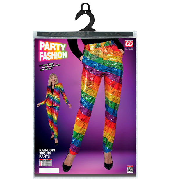 Paillettenbroek Mara regenboog achterkant - regenboog glitterbroek pride