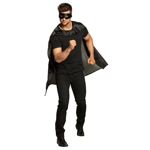 Super held cape en masker set zwart — foto 2