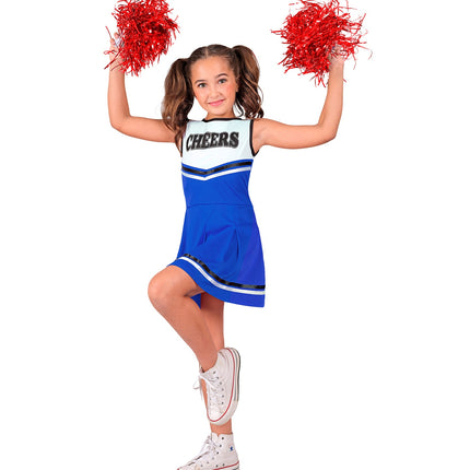 Cheerleader blauw kostuum Maudje kinderen — foto 2