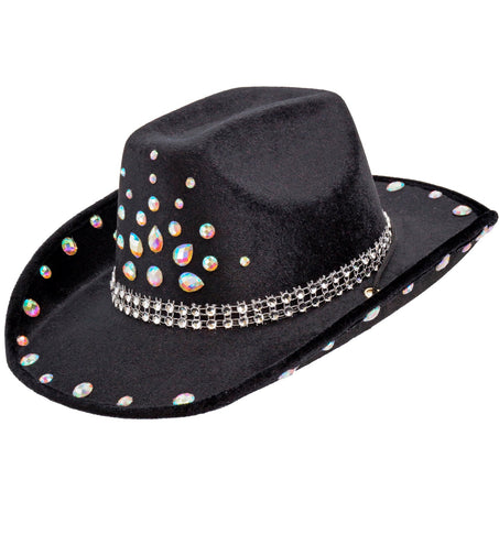 Cowboyhoed zwart met diamanten Sem