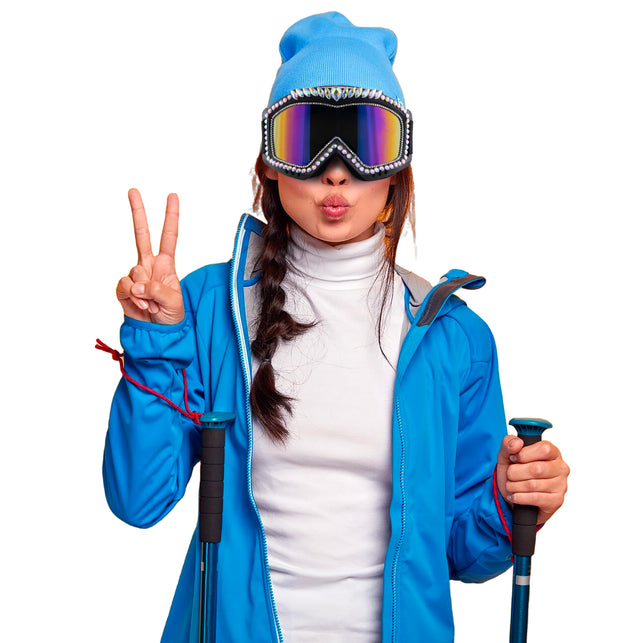 Ski bril met strass steentjes diamant