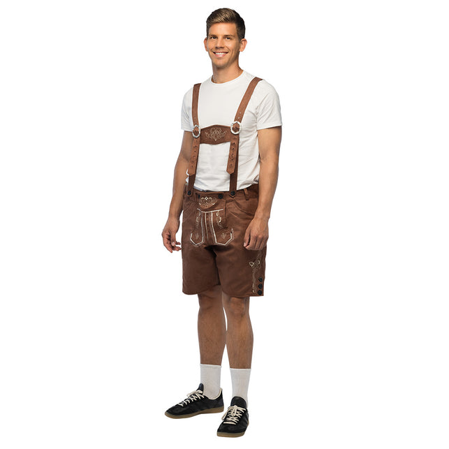 Lederhose Fritz heren bruin Tiroler Oktoberfest broek