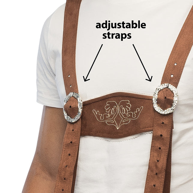 Lederhose Fritz heren bruin Tiroler Oktoberfest broek — foto 8
