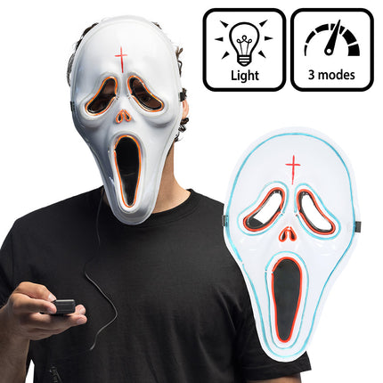 LED masker Spook wit Halloween
