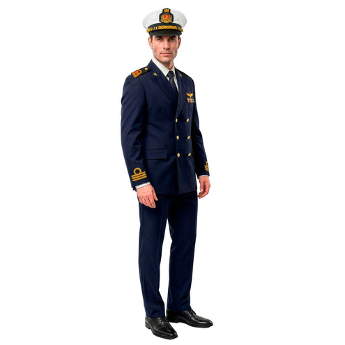 Marine kapitein kostuum heren blauw met pet, 3-delig — foto 3