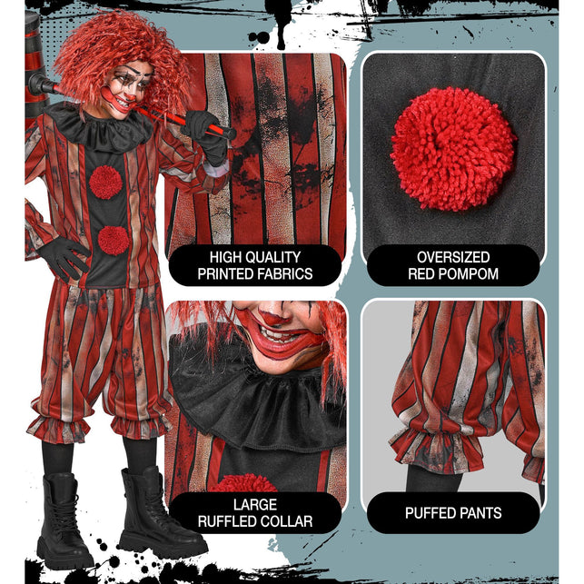 Gemene clownsjas jongens rood met plooikraag en broek — foto 5