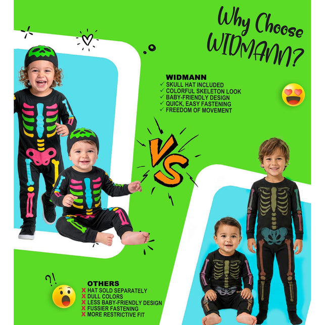 Gekleurde skelet jumpsuit jongens met hoofddeksel — foto 6