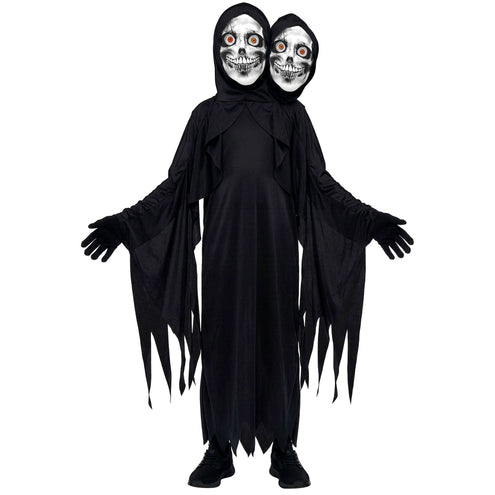 Tweekoppig magere hein gewaad jongens met 2 maskers