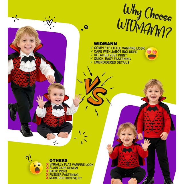 Vampier jumpsuit jongens rood zwart met cape — foto 5
