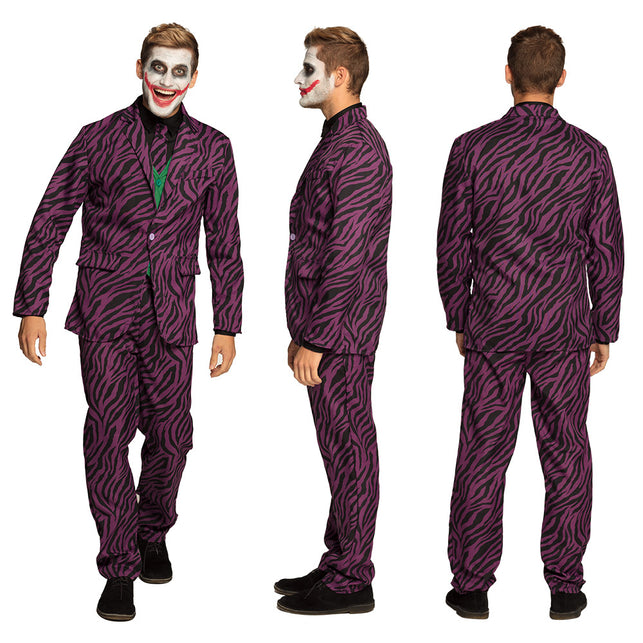 Schurk kostuum paars zebraprint 3-delig heren en tieners — foto 4