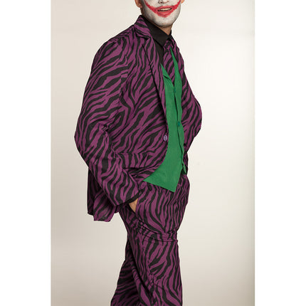 Schurk kostuum paars zebraprint 3-delig heren en tieners — foto 5