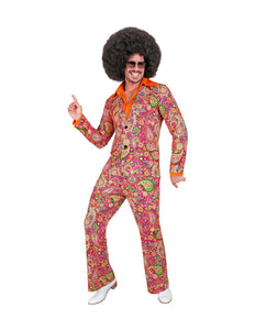 Jaren 70 kostuum paisley heren - retro disco pak met paisleyprint voor party