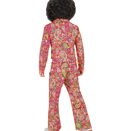 70s paisley kostuum heren detail - retro flower power discokleding paisley