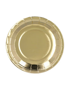 Set 6 gouden papieren bordjes 23 cm