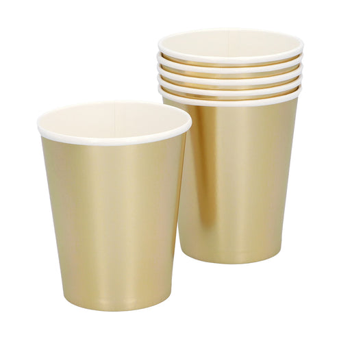 Set 6 gouden papieren bekertjes 25 cl