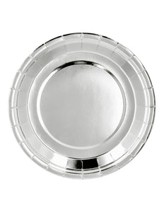 Set 6 zilveren papieren bordjes 23 cm
