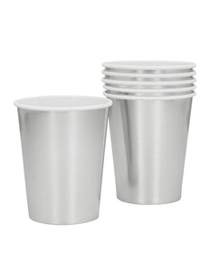 Set 6 zilveren papieren bekertjes 25 cl
