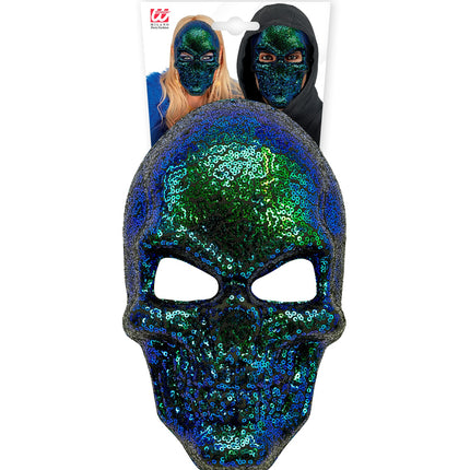 Schedel masker pailletten zijaanzicht – maskers