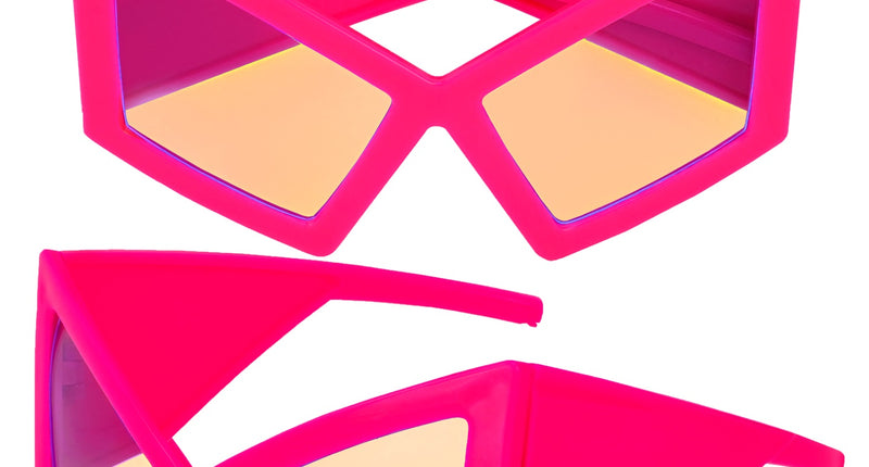 Bril oversized neon roze vooraanzicht – brillen