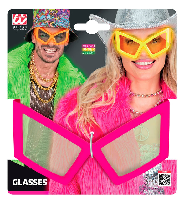 Bril oversized neon roze achterkant – brillen