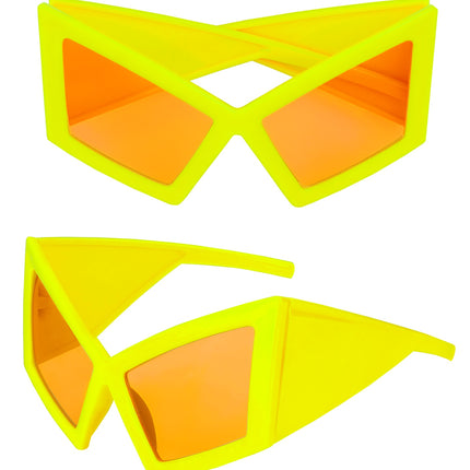 Bril oversized neon geel zijaanzicht – brillen