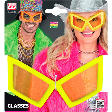 Bril oversized neon geel achterkant – brillen