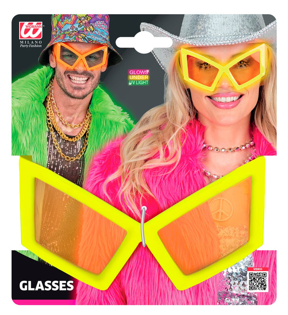 Bril oversized neon geel achterkant – brillen