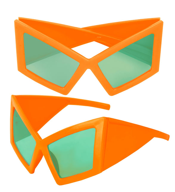 Bril oversized neon oranje zijaanzicht – brillen