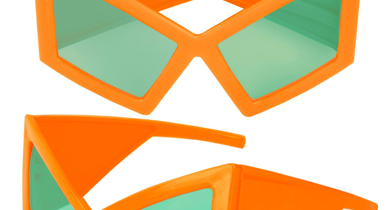 Bril oversized neon oranje vooraanzicht – brillen