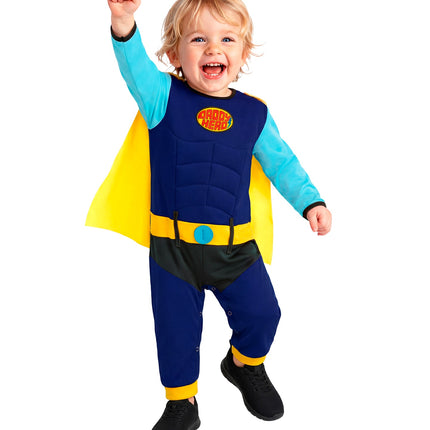 Super baby jumpsuit met cape voor jongens achterkant – kostuums