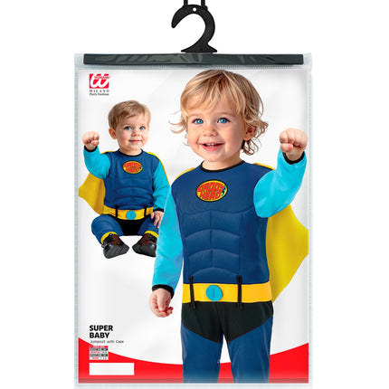 Super baby jumpsuit met cape voor jongens totaalbeeld – kostuums