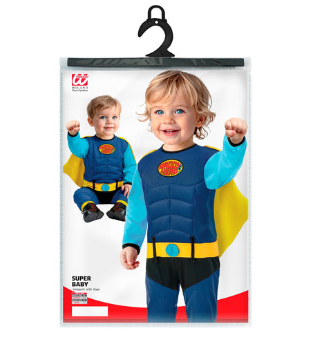 Super baby jumpsuit met cape voor jongens totaalbeeld – kostuums
