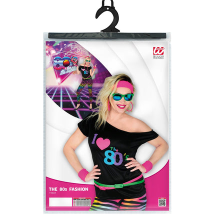 Disco shirt dames 80's neon achterkant - fel neon jaren 80 discoshirt