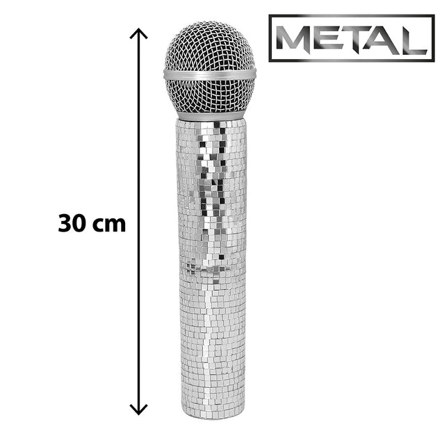 Disco microfoon zilver detail