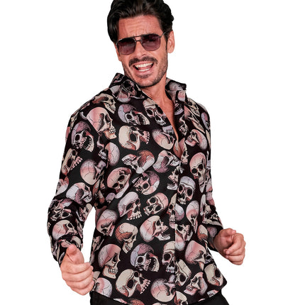Day of the dead shirt detail - calavera print heren Dia de los Muertos