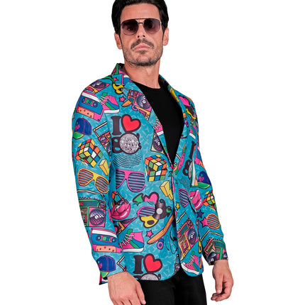 Heren 80s colbert funky - disco verkleedjasje voor foute party