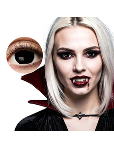 Paar contactlenzen Mini sclera Night zwart Halloween