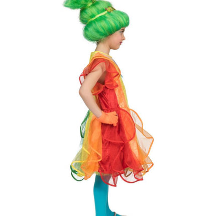 Regenboog jurkje voor kinderen achterkant – carnaval outfit