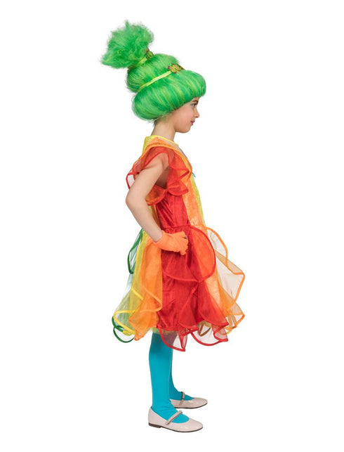 Regenboog jurkje voor kinderen achterkant – carnaval outfit
