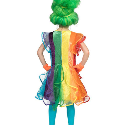 Regenboog jurkje voor kinderen stofdetail – verkleedkostuum