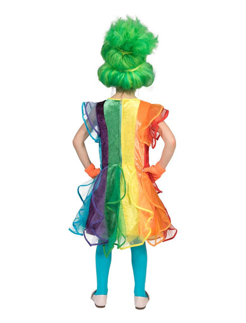 Regenboog jurkje voor kinderen stofdetail – verkleedkostuum
