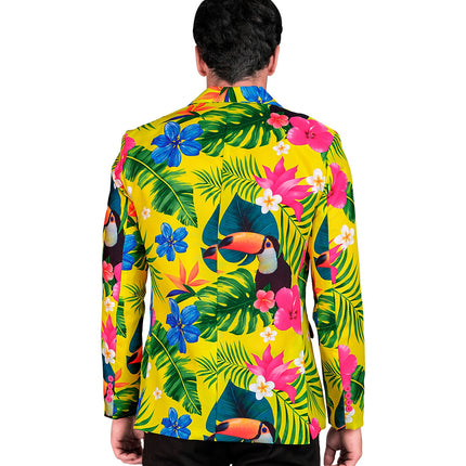 Tropicana colbert toekan gedragen - safari feestjasje heren tropisch thema
