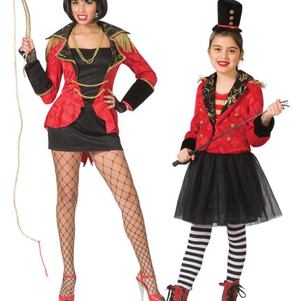 Circus directeur pak Rosy kinderen stofdetail – verkleedkostuum