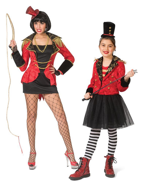 Circus directeur pak Rosy kinderen stofdetail – verkleedkostuum