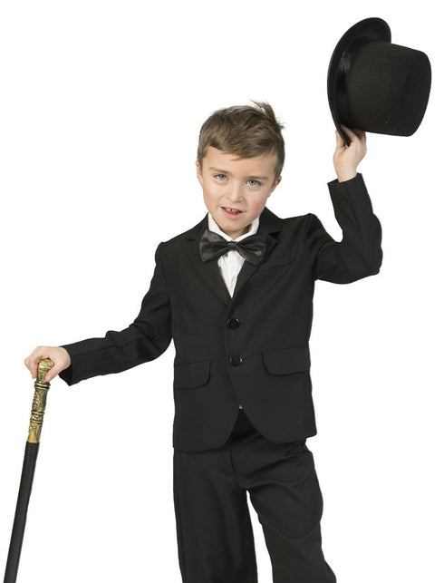 Colbert zwart kinderen vooraanzicht – carnavalskostuum
